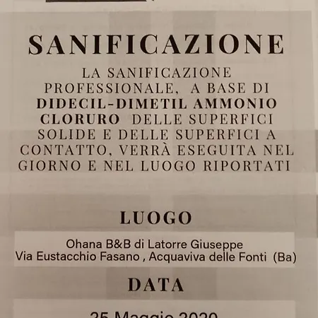 Ohana Bed & Breakfast Acquaviva delle Fonti